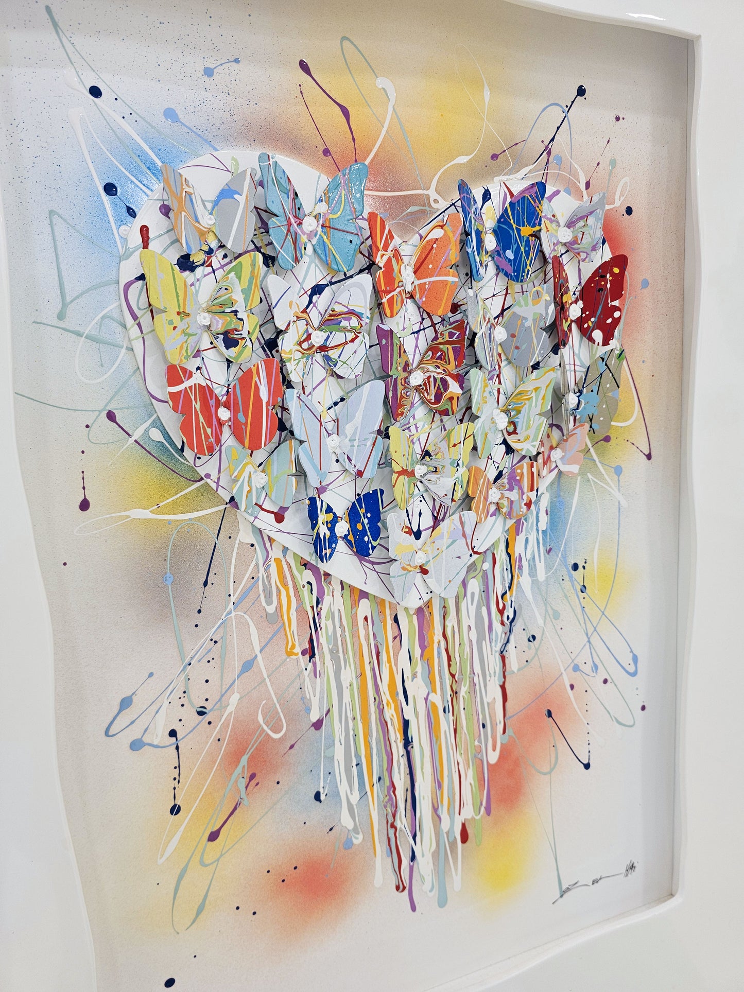 Framed Dripping Colorful Heart