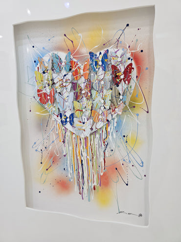 Framed Dripping Colorful Heart