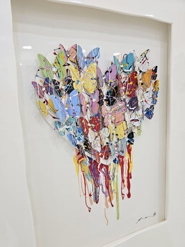Framed Dripping Colorful Heart