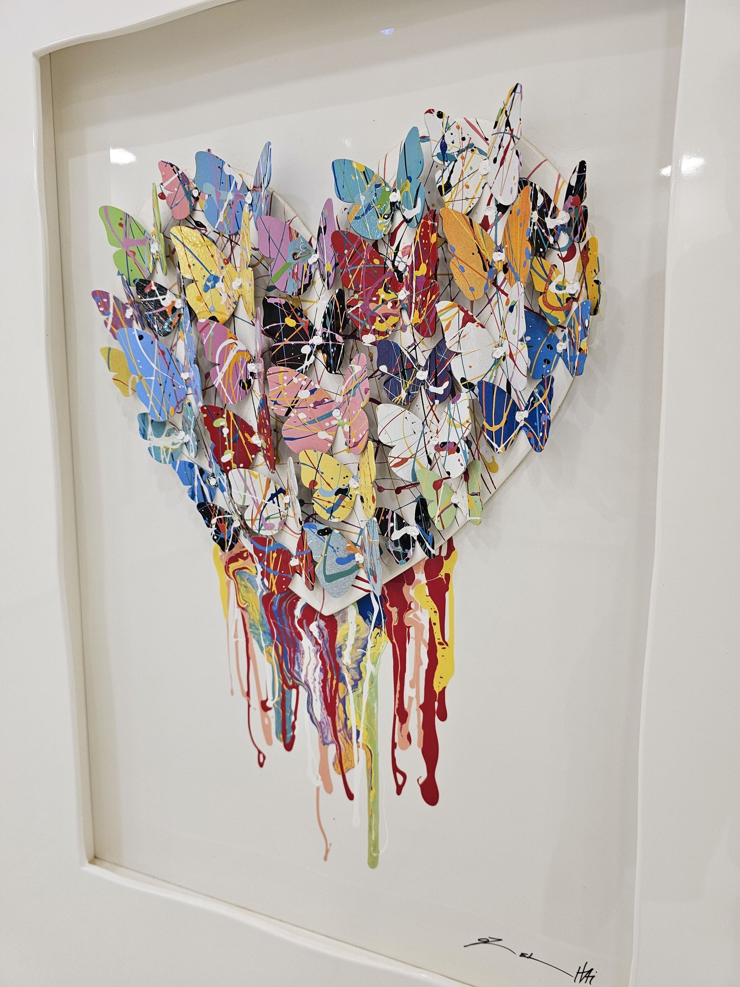 Framed Dripping Colorful Heart