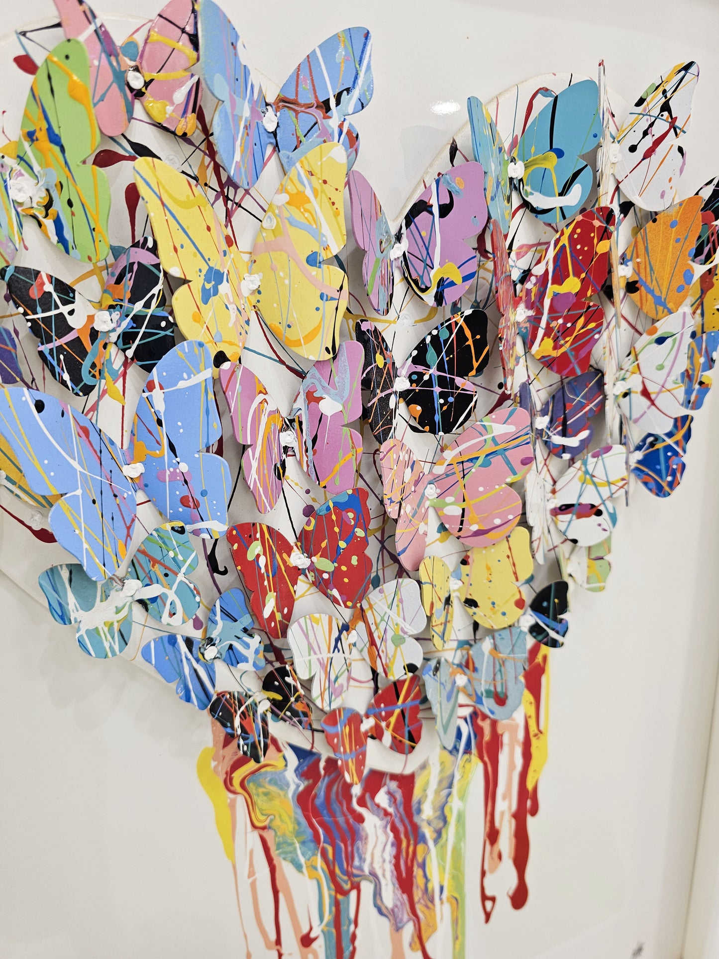 Framed Dripping Colorful Heart