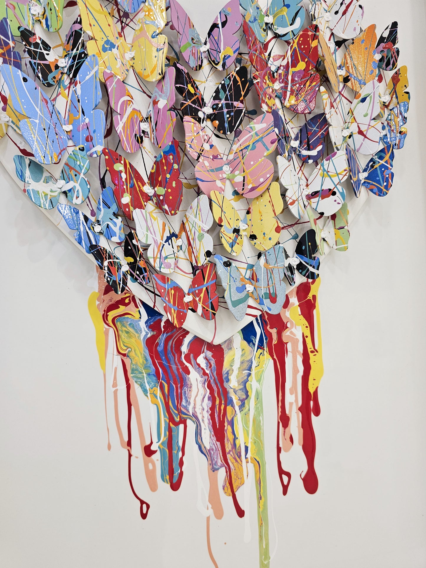 Framed Dripping Colorful Heart