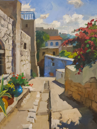 Sunlit Street in Safed