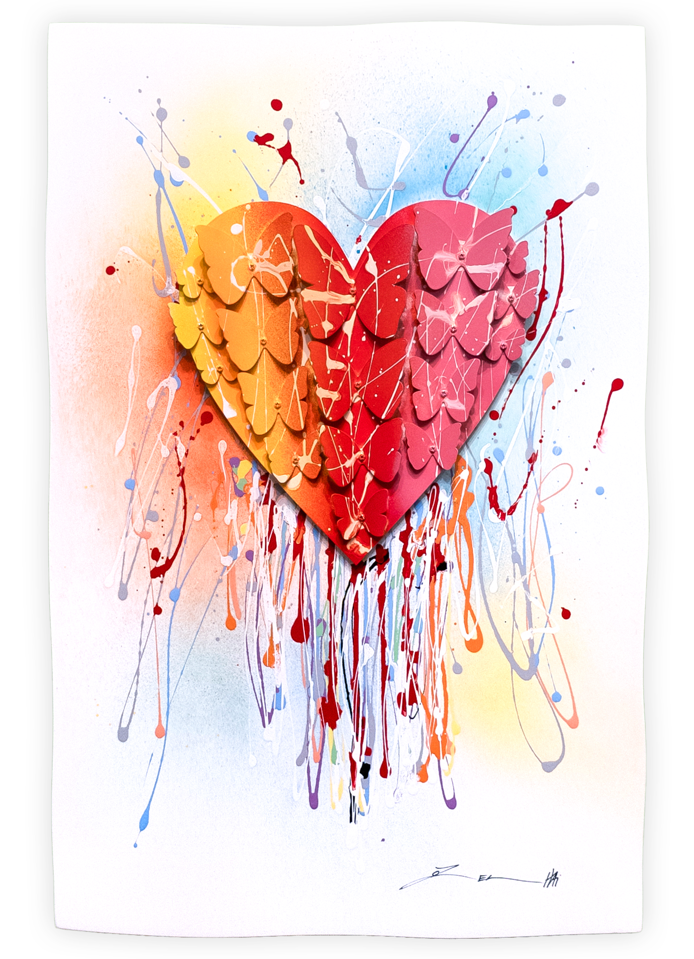 Dripping Colorful Heart