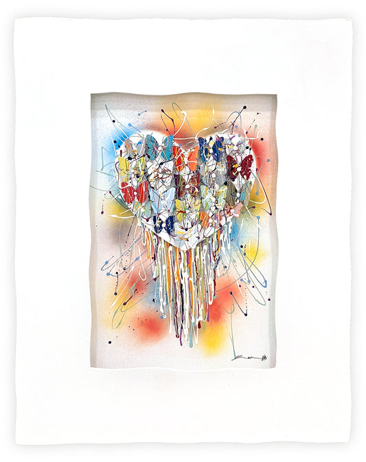 Framed Dripping Colorful Heart