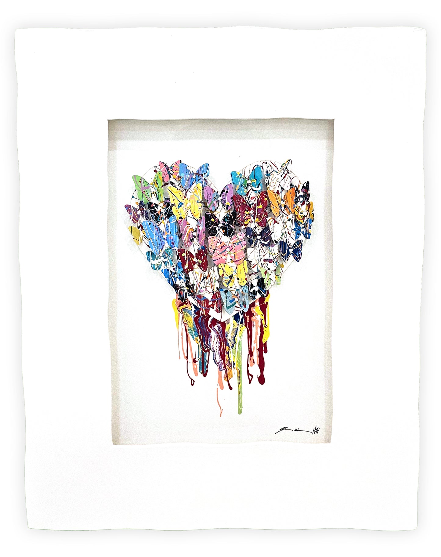 Framed Dripping Colorful Heart