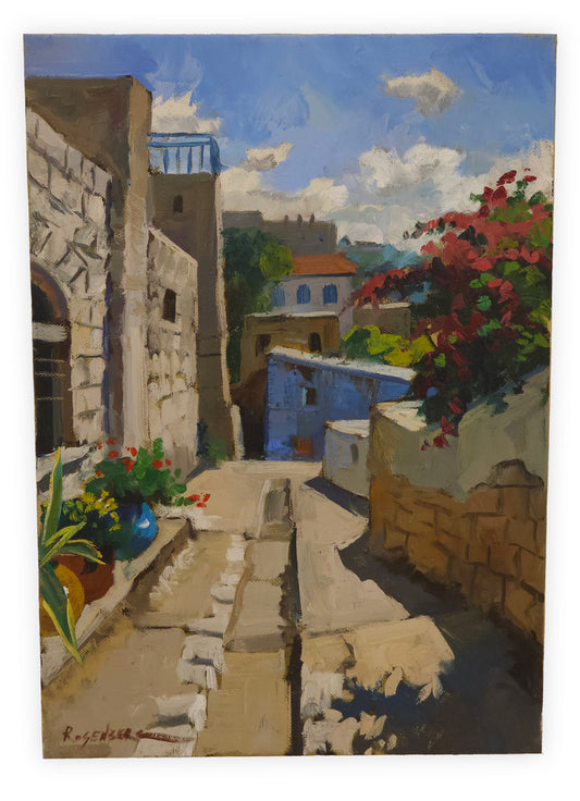 Sunlit Street in Safed
