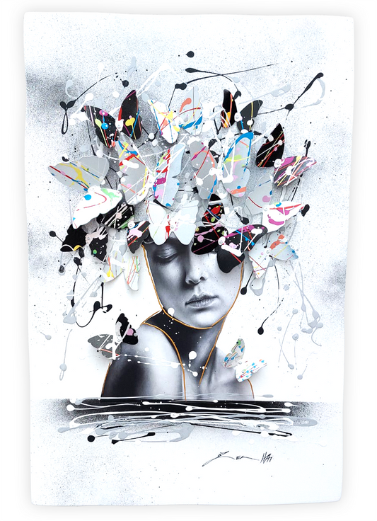 Black & White Butterfly Lady