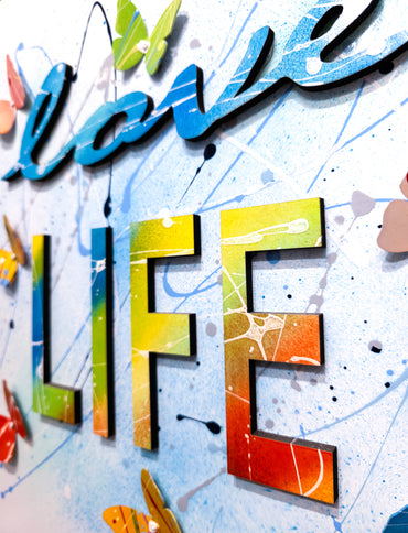 Right side view of the Love Life artwork