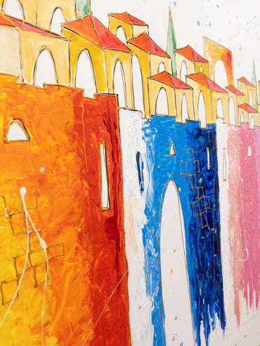 Left side view of the Jerusalem's Colorful Harmony Artwork