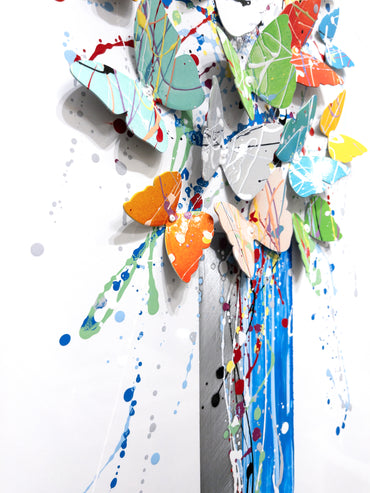 Left side view of the Dark Blue Tree of Life artwork