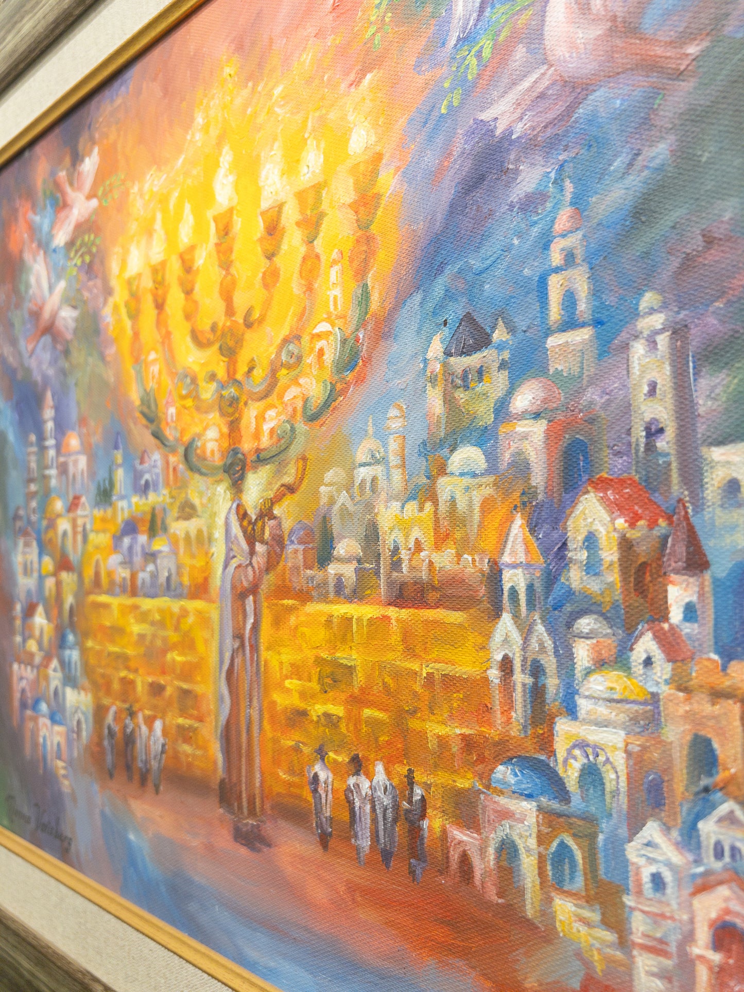 Right side view of the Western Wall Menorah Artwork