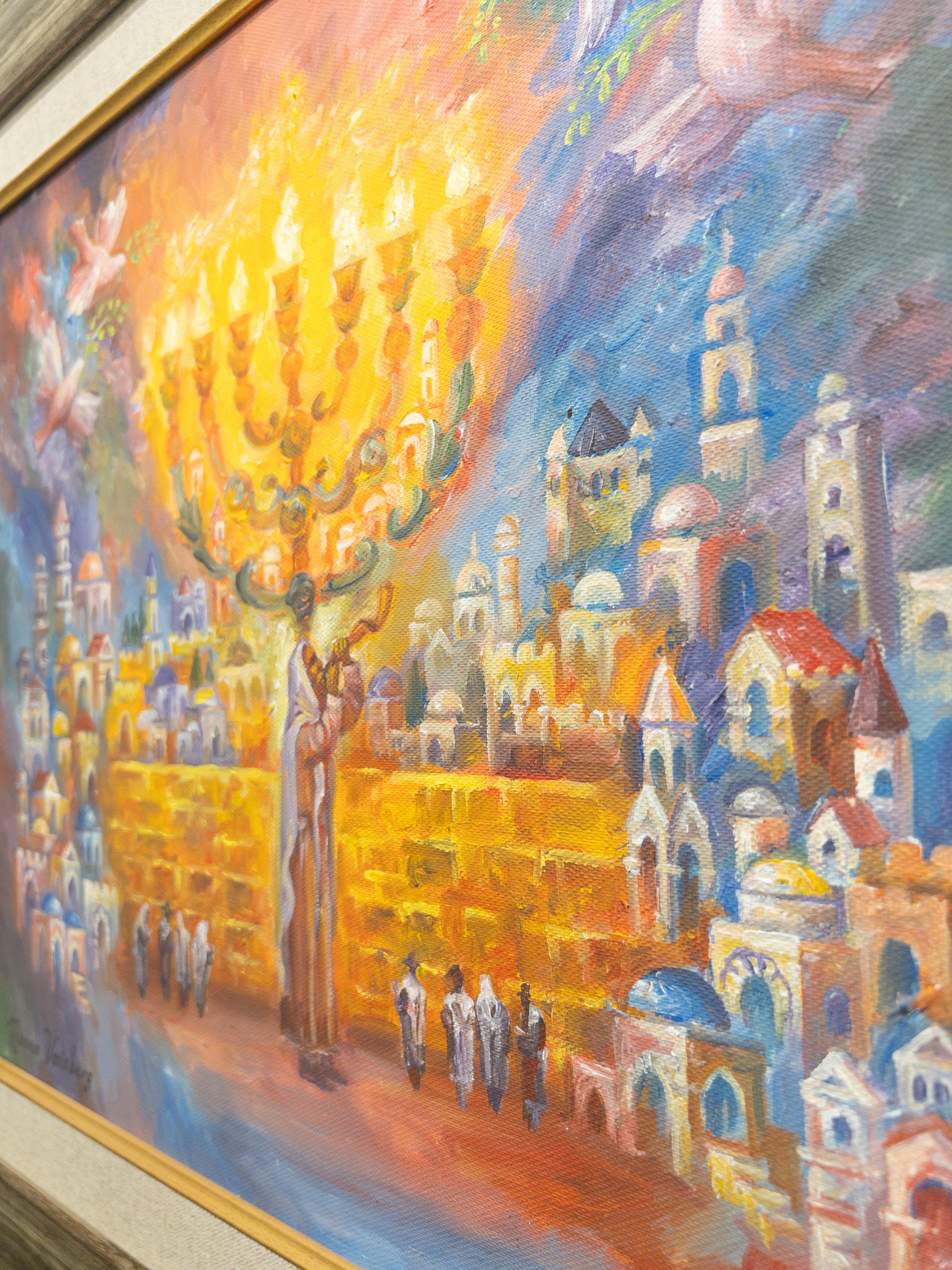 Right side view of the Western Wall Menorah Artwork