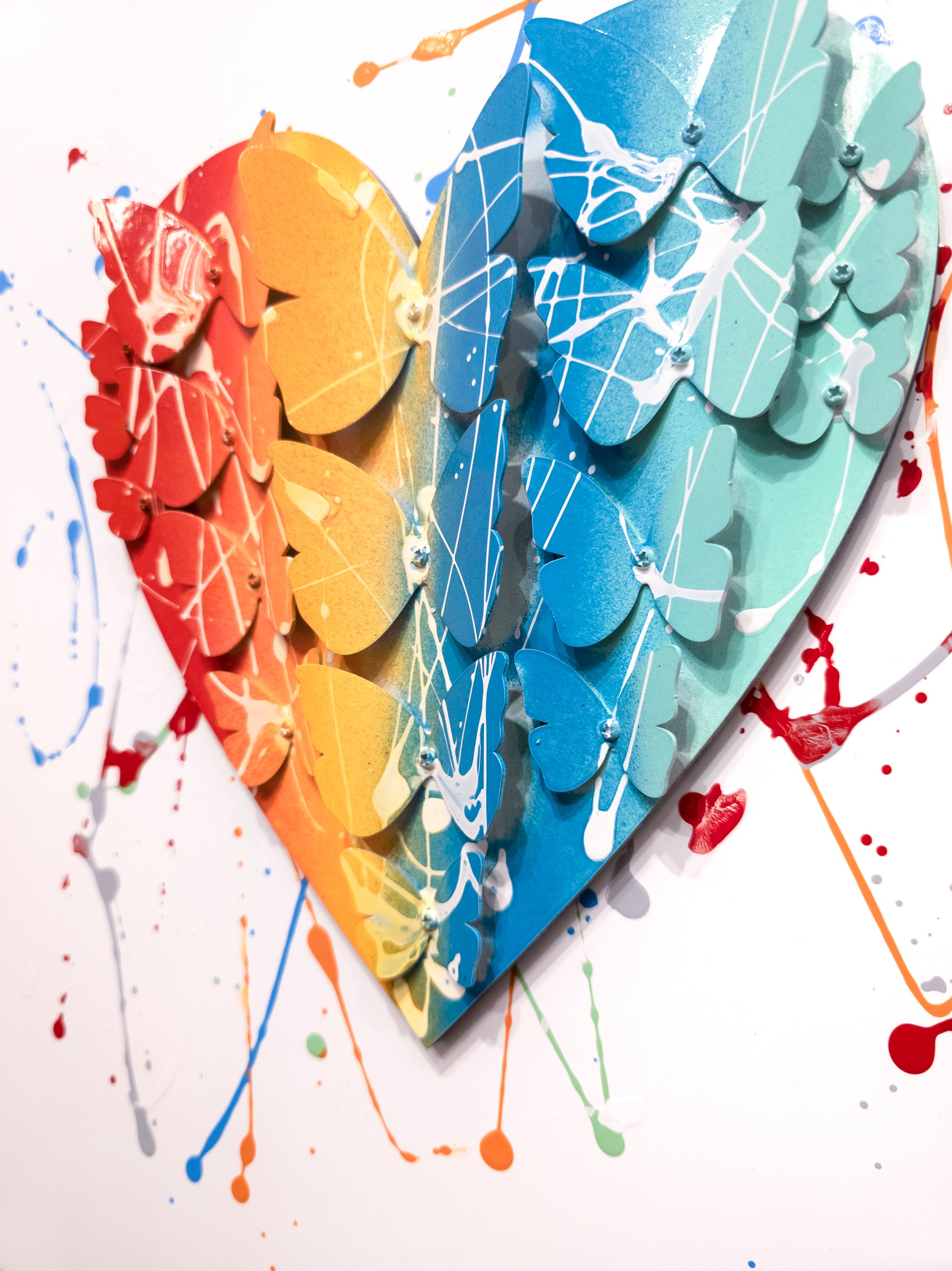 Right side view of colorful Heart artwork	