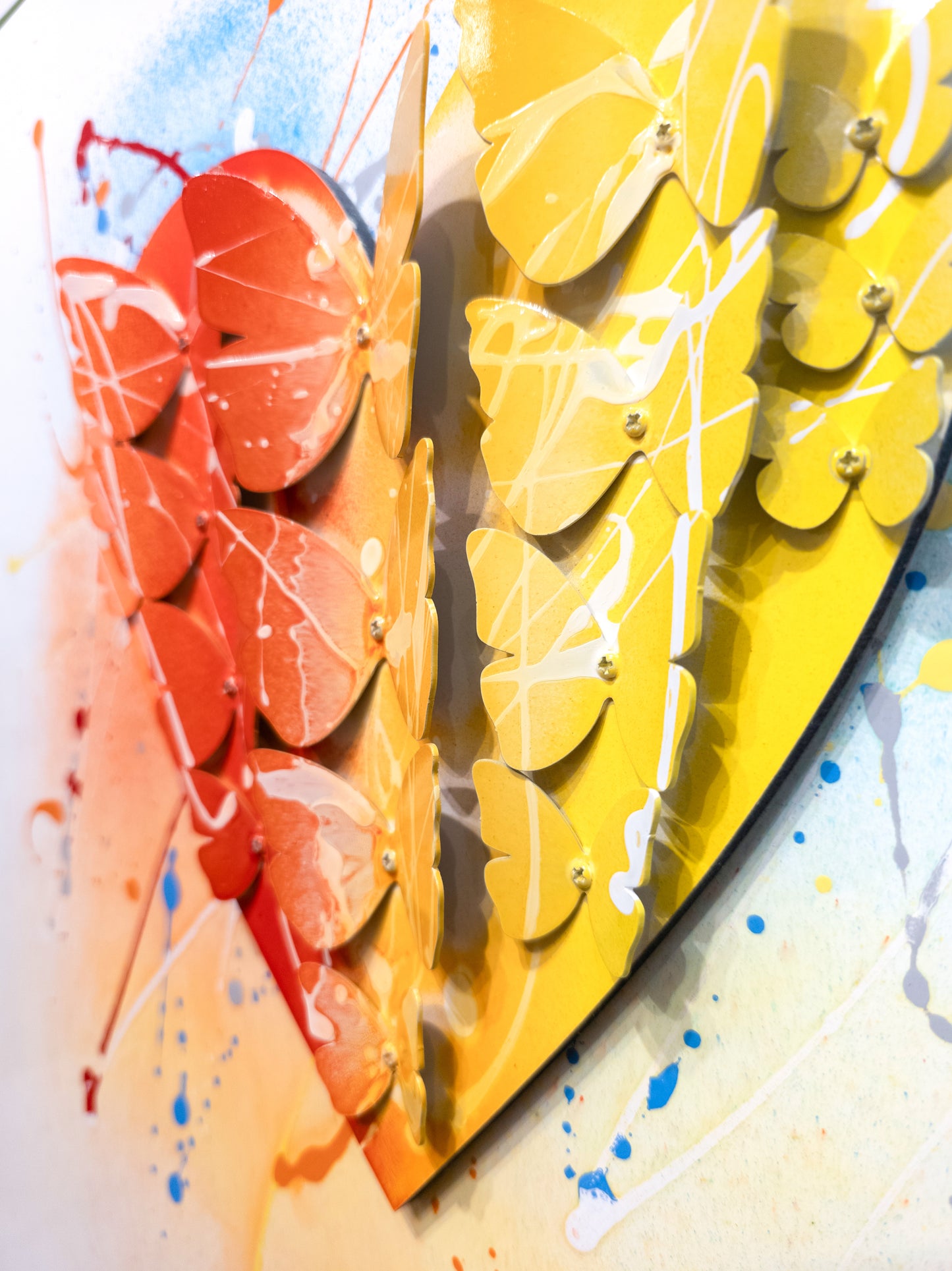 Right side view of Yellow & Red Heart artwork