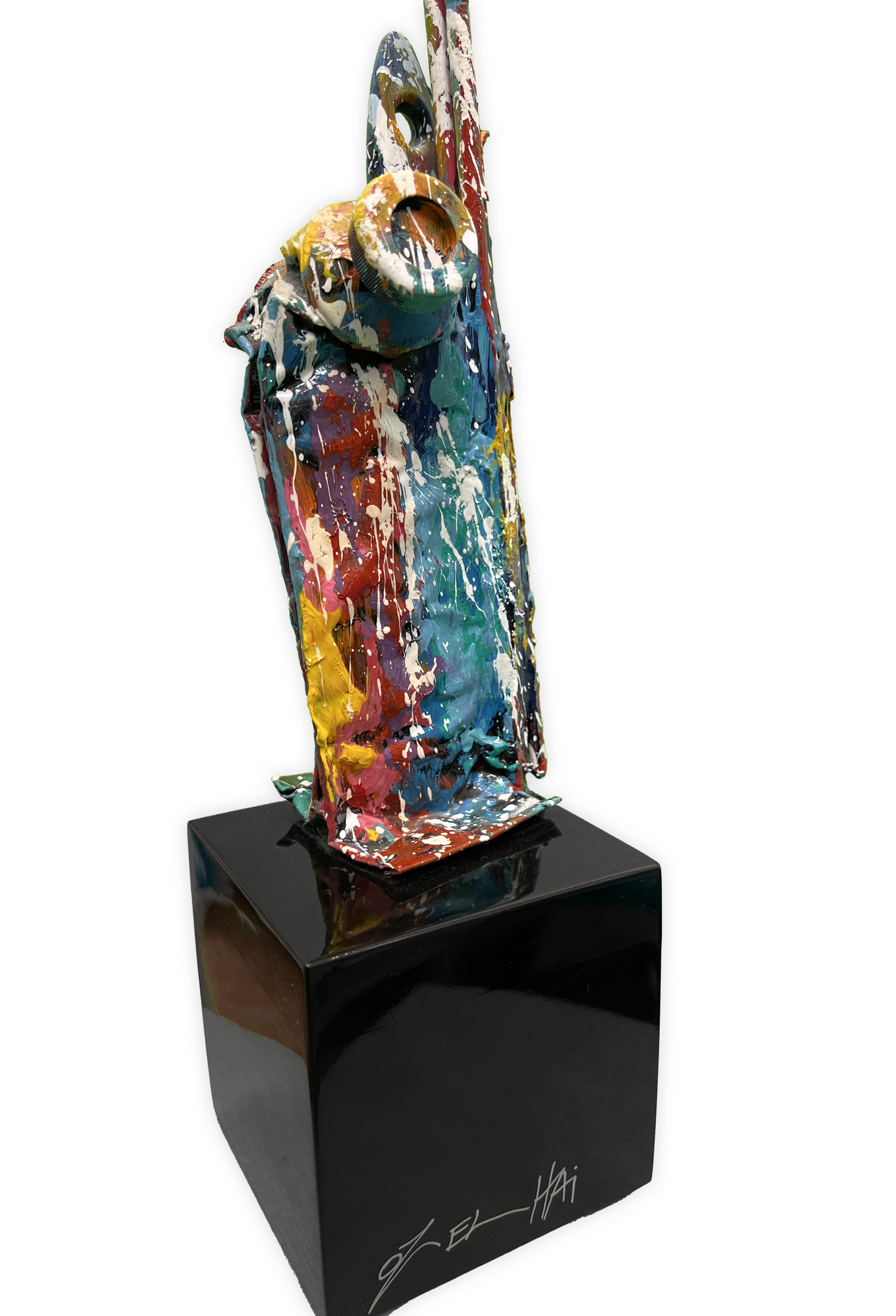 Side view of the Black 'Colorful Creations' Sculpture