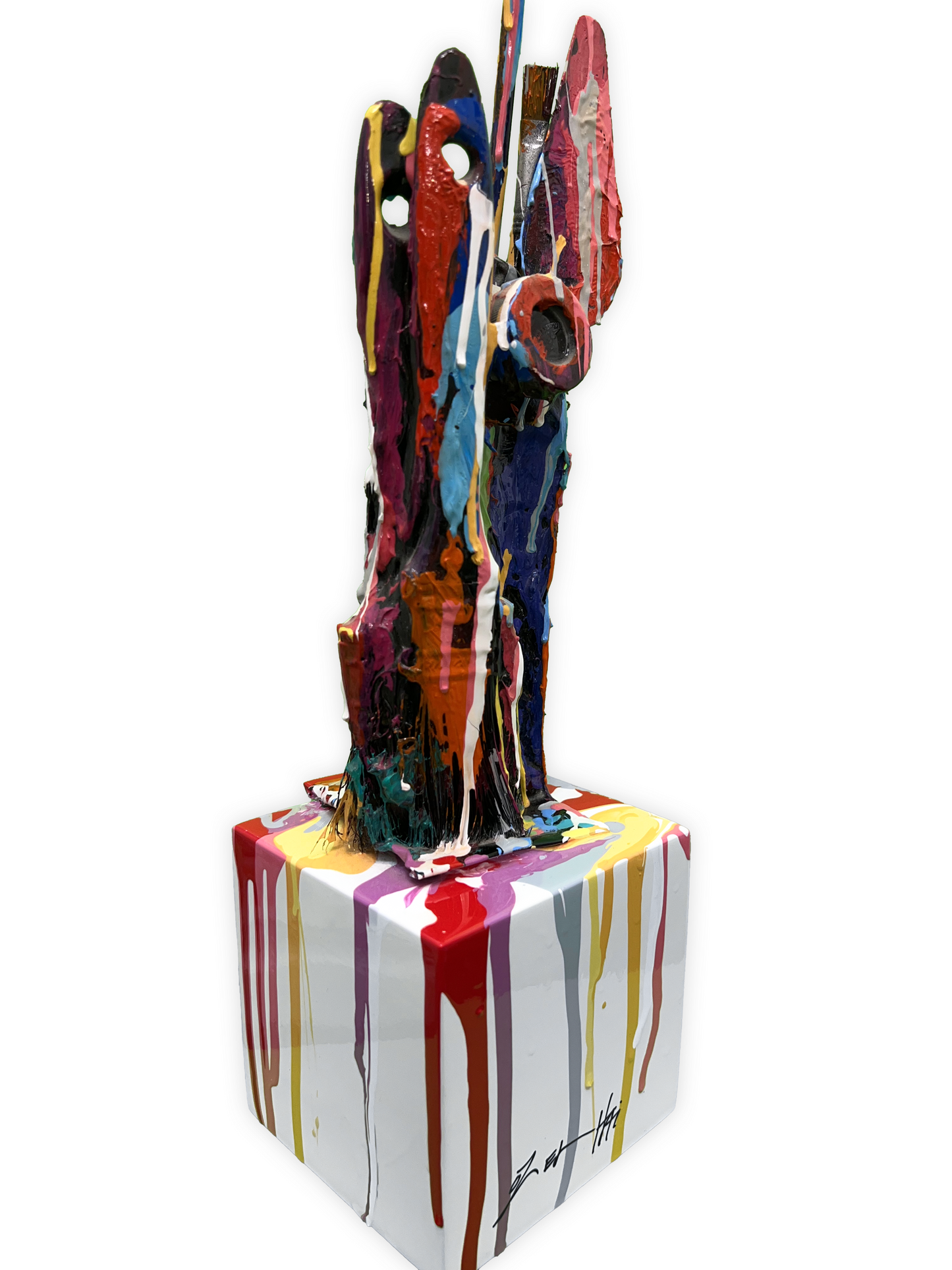 Side view of the White 'Colorful Creations' Sculpture