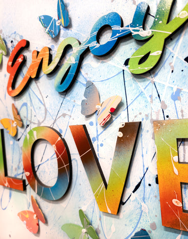 Side view of Enjoy Love artwork