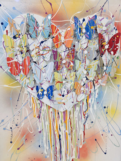 Framed Dripping Colorful Heart