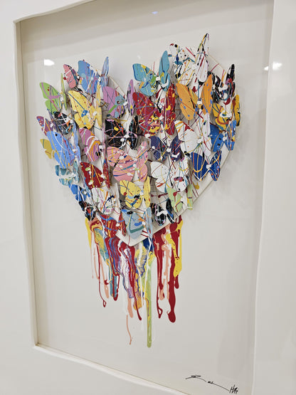 Framed Dripping Colorful Heart