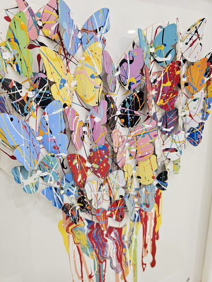Framed Dripping Colorful Heart