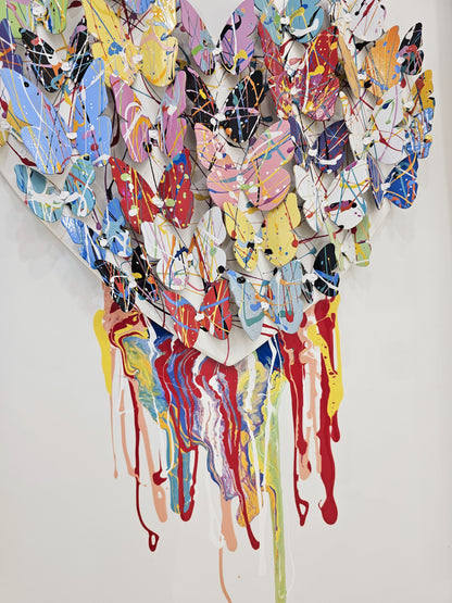 Framed Dripping Colorful Heart